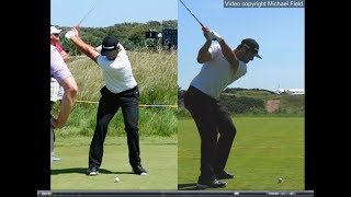 Jon Rahm golf swing  Long Iron faceon amp downtheline July 2017 [upl. by Nwotna948]