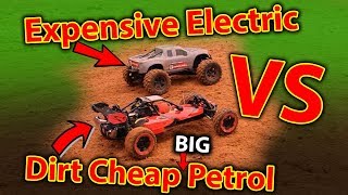 Great Big Petrol RC Car First Bash With Massive Electric RC Car  Rovan 29cc Baja vs Traxxas XMaxx [upl. by Faubion]