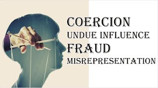 Coercion Undue Influence Fraud Misrepresentation  Indian Contract Act 1872  Law Guru [upl. by Capps173]