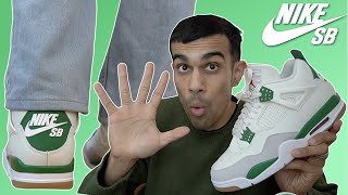 5 REASONS WHY THIS IS THE BEST JORDAN 4 EVER  Jordan 4 SB Pine Green Review amp Sizing  Outfit ideas [upl. by Coriss]