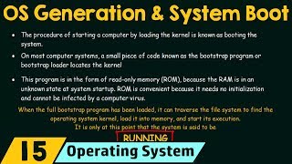 Operating System Generation and System Boot [upl. by Pavia]