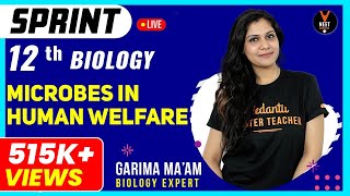 Microbes in Human Welfare  Full Chapter Revision  12th Board Sprint  NCERT Biology  Garima Maam [upl. by Calandra]